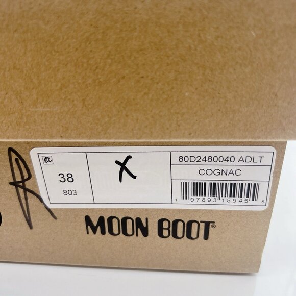 Moon Boot Luna Low Faux Shearling Lined Boots Platform Cognac Suede EU 38 US 7 - Picture 16 of 16